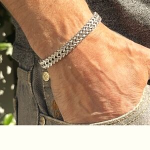 Pure Titanium Steel Bracelet with Magnetic Buckle for Men